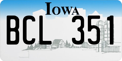 IA license plate BCL351