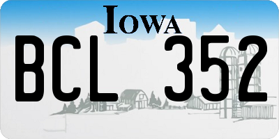 IA license plate BCL352