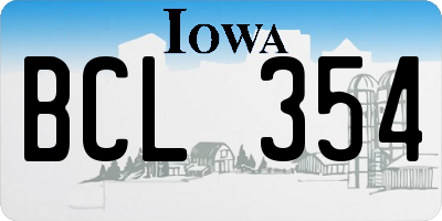 IA license plate BCL354