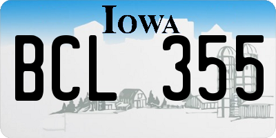 IA license plate BCL355