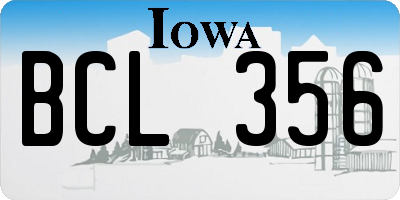 IA license plate BCL356