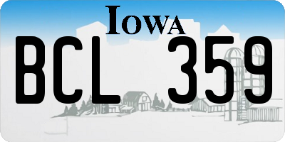 IA license plate BCL359