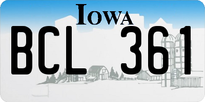 IA license plate BCL361