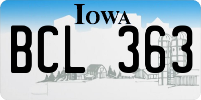 IA license plate BCL363