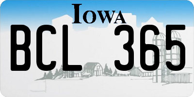 IA license plate BCL365