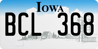 IA license plate BCL368