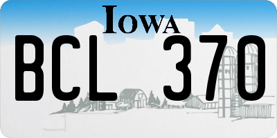IA license plate BCL370