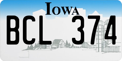 IA license plate BCL374