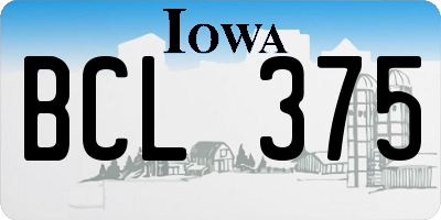 IA license plate BCL375