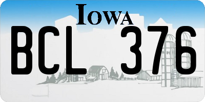 IA license plate BCL376