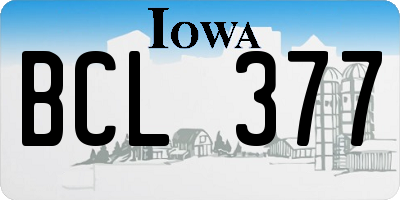 IA license plate BCL377