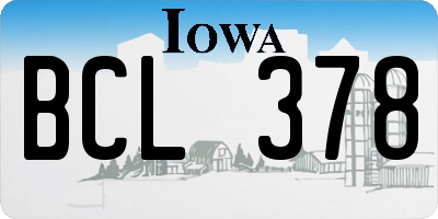 IA license plate BCL378