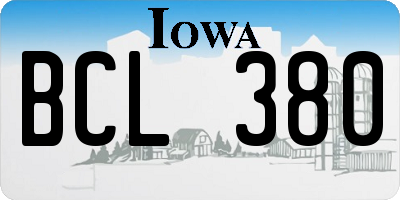 IA license plate BCL380