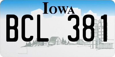 IA license plate BCL381