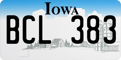 IA license plate BCL383