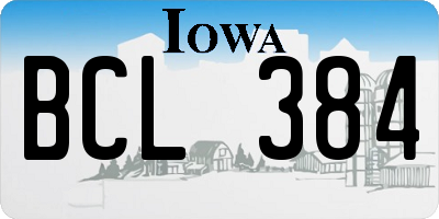 IA license plate BCL384