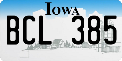 IA license plate BCL385