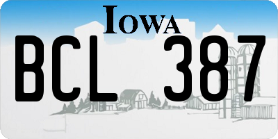 IA license plate BCL387