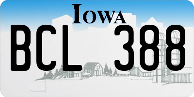 IA license plate BCL388