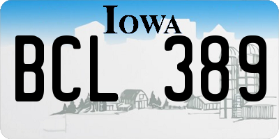 IA license plate BCL389