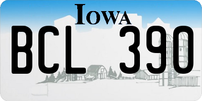 IA license plate BCL390