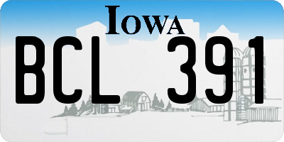 IA license plate BCL391