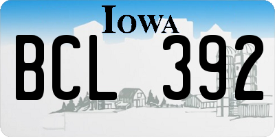 IA license plate BCL392