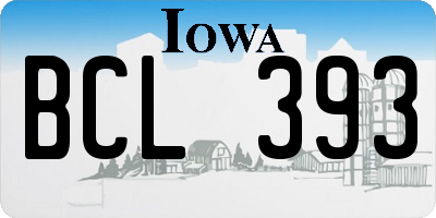 IA license plate BCL393