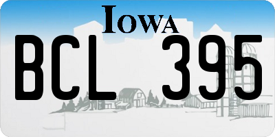 IA license plate BCL395