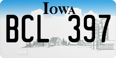 IA license plate BCL397