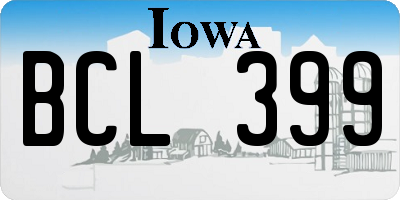 IA license plate BCL399