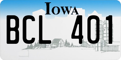IA license plate BCL401