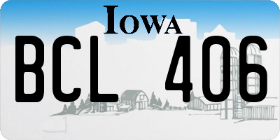 IA license plate BCL406