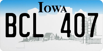 IA license plate BCL407