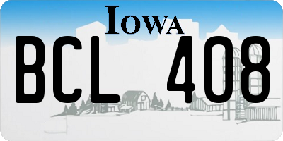IA license plate BCL408