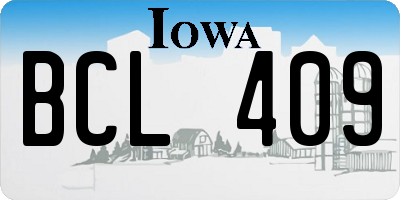 IA license plate BCL409