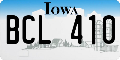IA license plate BCL410
