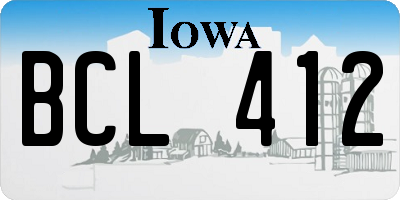IA license plate BCL412