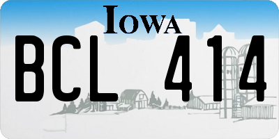 IA license plate BCL414
