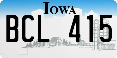 IA license plate BCL415