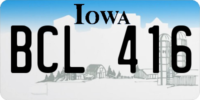 IA license plate BCL416