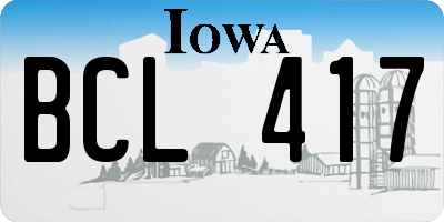 IA license plate BCL417