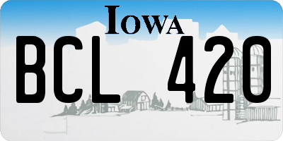 IA license plate BCL420