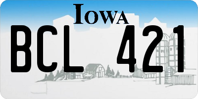 IA license plate BCL421