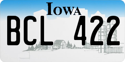 IA license plate BCL422
