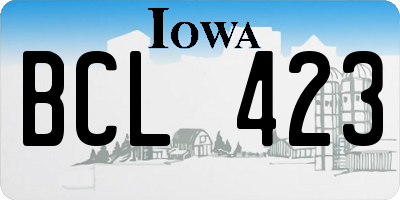IA license plate BCL423