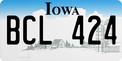IA license plate BCL424
