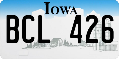 IA license plate BCL426