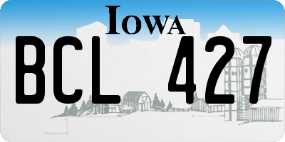 IA license plate BCL427
