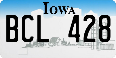 IA license plate BCL428